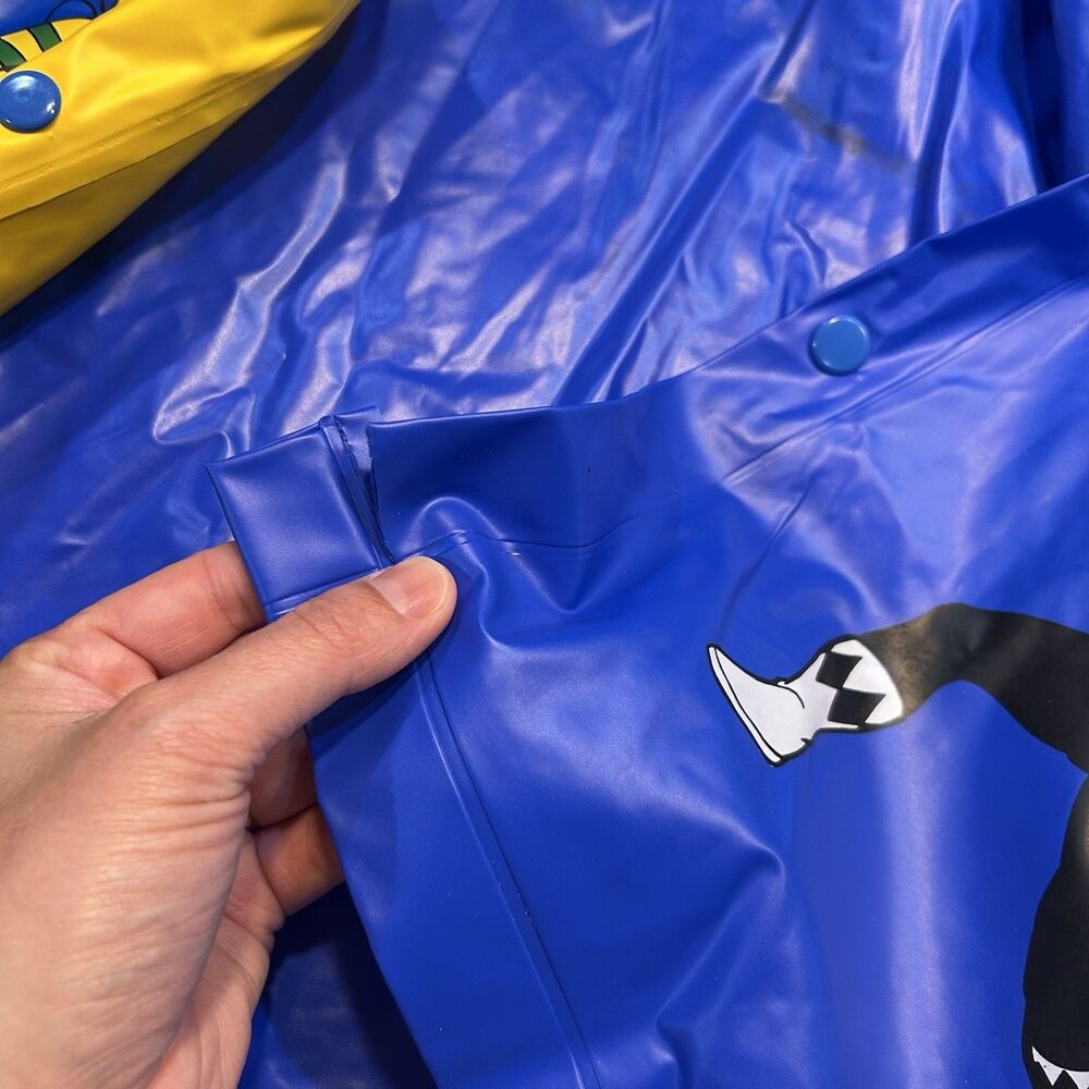 Vintage 1994 Mighty Morphin Power Rangers Kids Vinyl Raincoat Jacket Sz 6 Saban - Picture 10 of 13